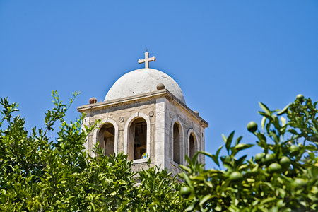 The bell tower of the Monastery of Saint Maryの写真素材