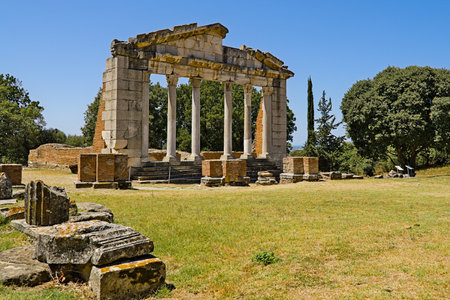 Monument of Agonothetes in the archieological park of Apolloniiaの写真素材