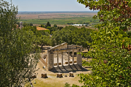 Monument of Agonothetes in the archieological park of Apolloniiaの写真素材