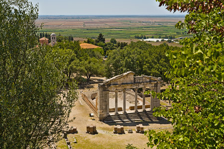 Monument of Agonothetes in the archieological park of Apolloniiaの写真素材