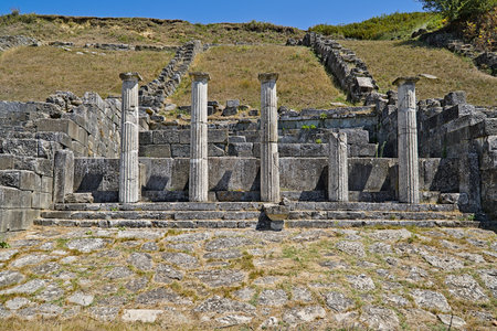 Fontaine Nymphee in the archieological park of Apolloniiaの写真素材