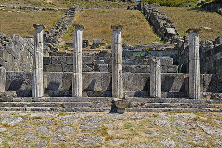Fontaine Nymphee in the archieological park of Apolloniiaの写真素材