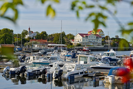 Harbour area on the skerry island of Styrsoeの写真素材