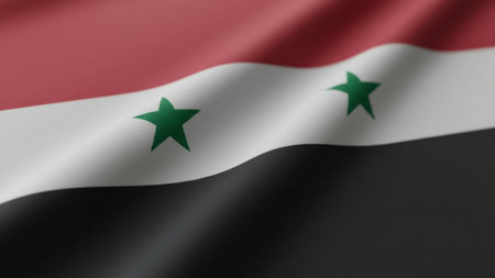 3d rendering of a Syria flag waving in the wind. Part of a series.の写真素材