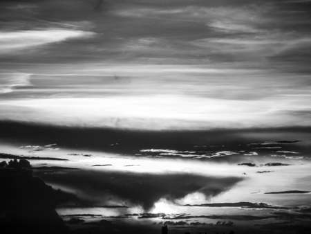 Color and flame of sunlight when sunset in oversea light and shadowの写真素材