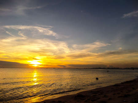 Flame of sunlight when sunset in overseaの写真素材