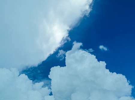 Blue sky and white cloud in rainny at thailandの写真素材