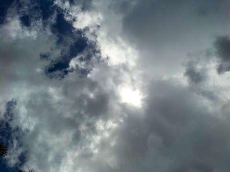 Blur cloud in the blue sky in rainny seasonの写真素材