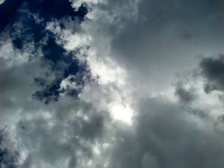 Blur cloud in the blue sky in rainny seasonの写真素材