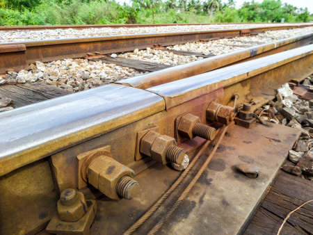 railway railroad near junction train stationの写真素材