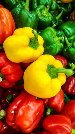 bell peppers on basket in local market