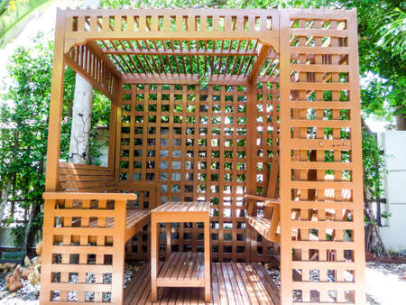 swing in the gardenの写真素材