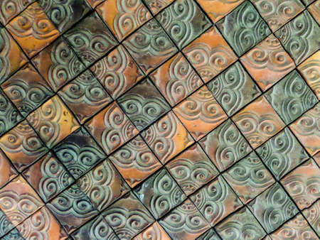 mosaic clay wall tileの写真素材