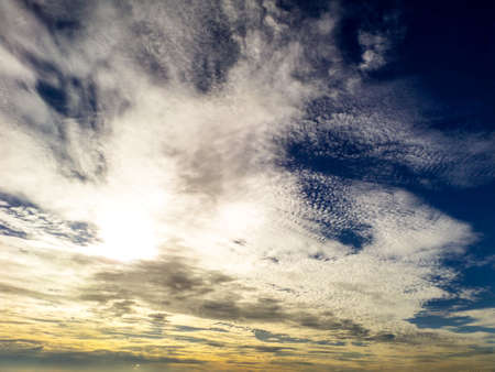 Sunset and dark cloud in the sky