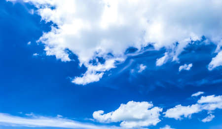 Blue sky and white blur cloud in summerの写真素材