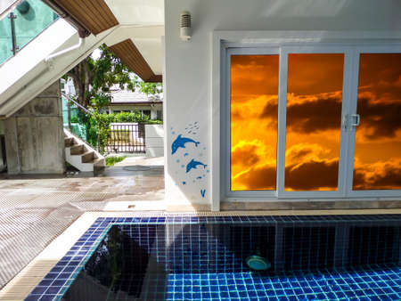 pool villa and balcony