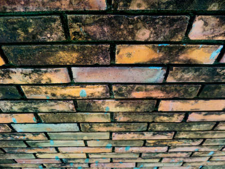 Ancient blick wall background burn surface has erode all surfaceの写真素材
