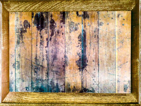 old vertical wood pieces and shadow wood borderの写真素材