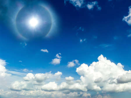 God bless sunshine and white cloud blue skyの写真素材