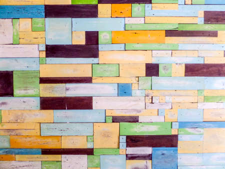 Wood pieces random fancy color on surface