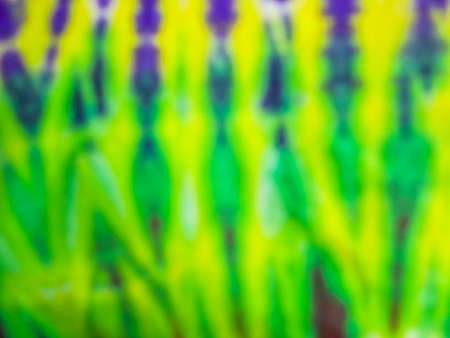 green yellow abstract hand painted green nodular batik muti-color handcraftの写真素材