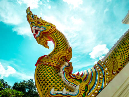 naga stair is art of culture of religion in thailandの写真素材