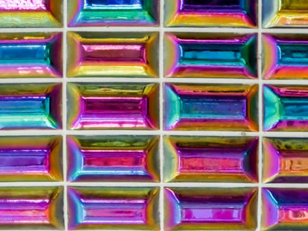 glaze tile jewel color or buprestidae color decor wall tileの写真素材