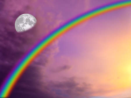 Moon and day at the morning of Banglamung cityの写真素材