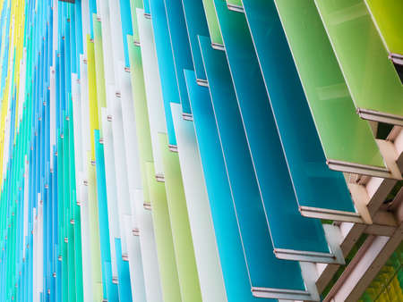 acrylic plastic sheet interior and exterior outdoor have a colorful pattern of concept designの写真素材