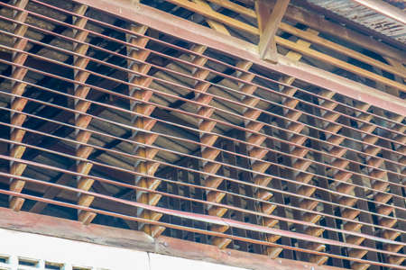 wood structure of wood fatory has wood pettern and spece for air flow