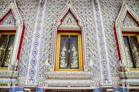 2018 March 23: Banglaming, Chonburi, Thailand. Art of borken mosaic interior and decorate at Banglamung Templeのeditorial素材