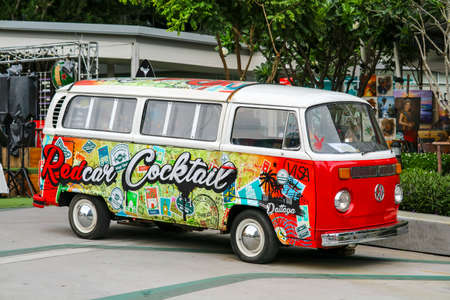 2018 September 10: Pattaya city, Chonburi, Thailand. Art of paint on cocktail van use to cocktail...