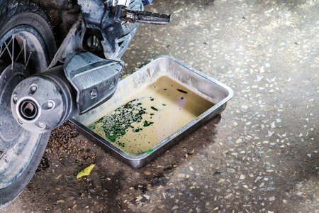 when you change Engine oil and it has milk color. This is caused by water leakage from the radiatorの写真素材