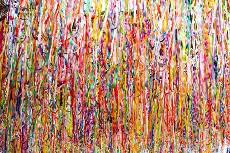 abstract of colorful ribbon rainbow on ceiling background