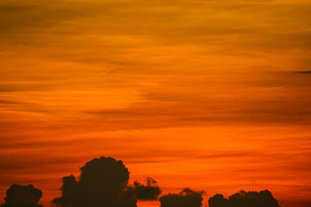 colorful sunset orange cloud and sun on sky background