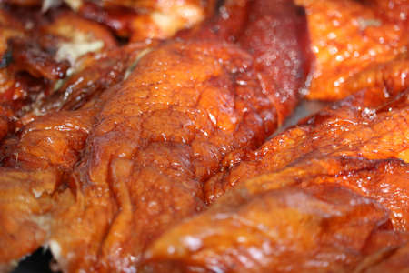 Red pork in sauce with rice served as breakfast Lunch and dinner Edible for all ages