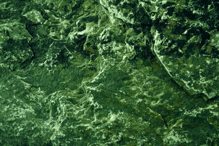ancient dark green moss granite stone surface of cave for interior wallpaper and backgroundの写真素材