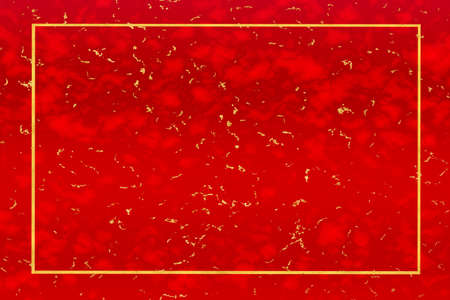 gold mineral and red cloud marble gold border luxury interior backgroundの写真素材