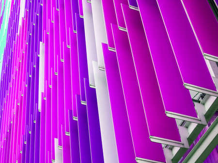 acrylic plastic sheet interior slope bottom blue purple white colorful pattern of concept designの写真素材