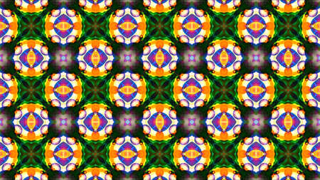 flower dark pink color and emerald dragonfly crystal head and twin bubbles kaleidoscope reflection texture pattern backgroundの写真素材