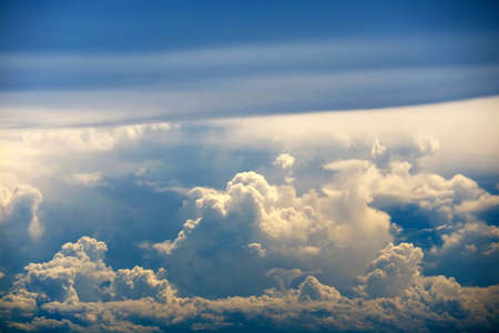 Storm silhouette huge heap cloud sun light in gray skyscape blur gray cloud