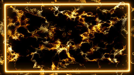 yellow light border and rain drop and wave effect on floor with yellow thunder bolt granite texture...