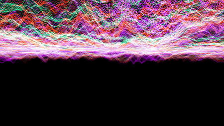 Futuristic abstract blur red preple green waveform ball oscillation upside down, visualization wave...