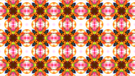 Ethnic pattern. Abstract kaleidoscope fabric design texture or backgroundの写真素材
