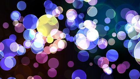 light purple tone bubble divine dimension bokeh blur absract dark backgroundの写真素材
