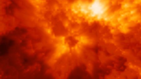 abstract red orange blur cloud  with light white ray and dark red cloud around background