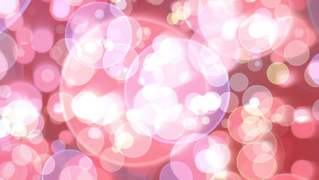 Colorful red tone light bubble divine dimension bokeh blur absract dark backgroundの写真素材