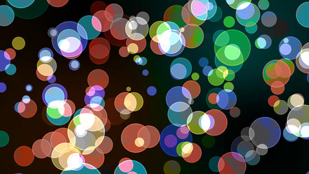 rainbow bubble divine dimension bokeh blur absract red dark isolated backgroundの写真素材