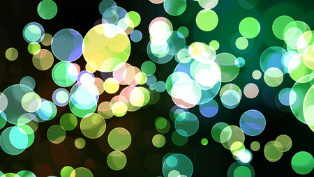 Colorful red light bubble divine dimension bokeh blur absract dark backgroundの写真素材