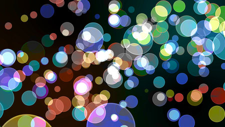 rainbow bubble bokeh blur red abstract dark isolated backgroundの写真素材